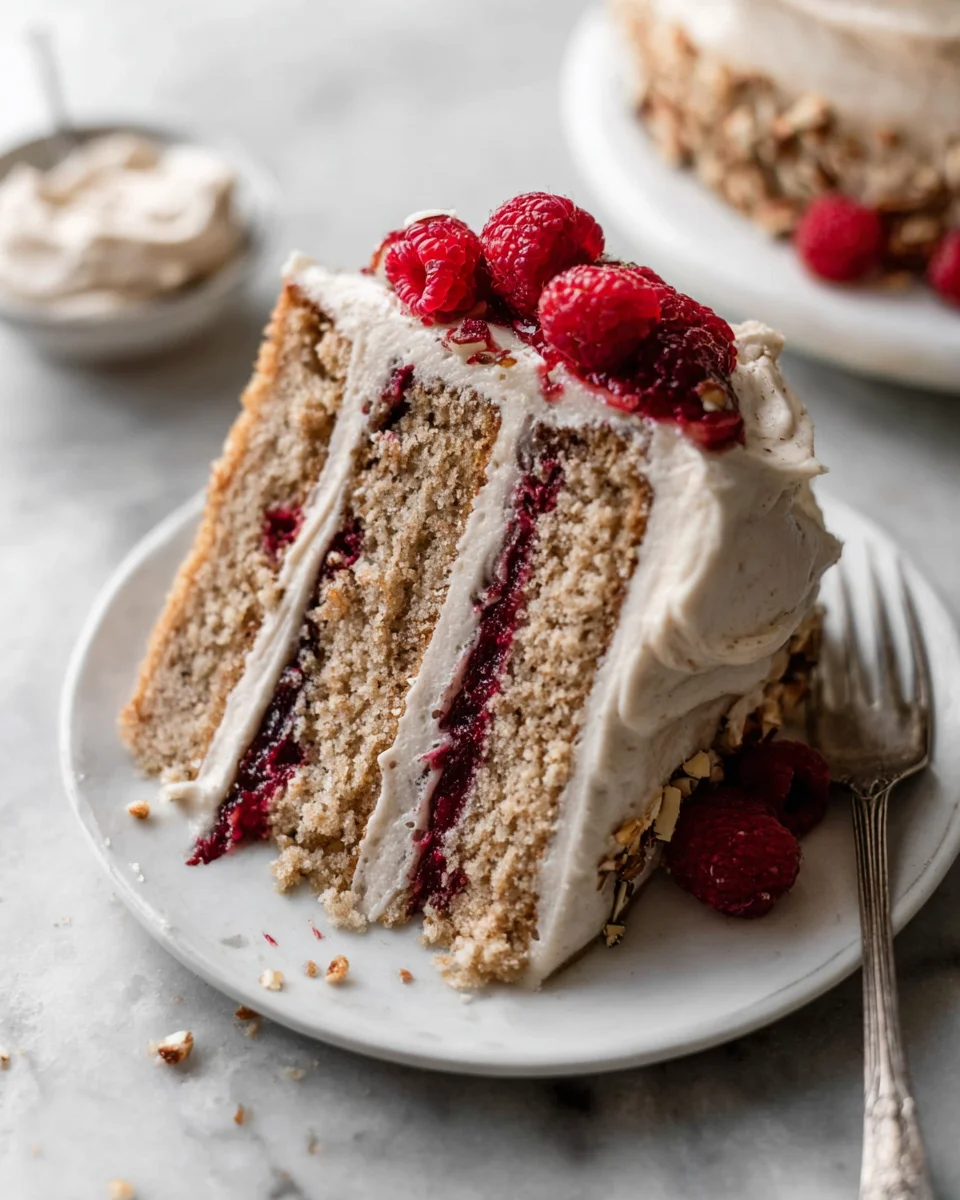 One Bowl Vegan Almond Raspberry Cake with Cream Cheese Frosting 27 One