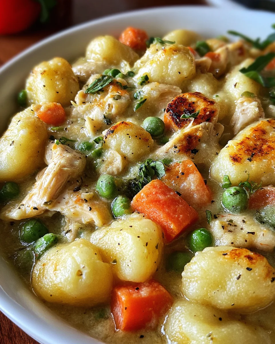 One Pot Gnocchi Chicken Pot Pie