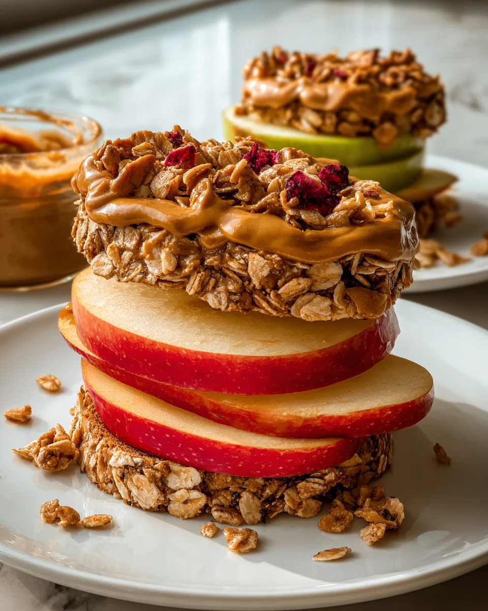 Peanut Butter Apple Sandwiches with Granola 15 Peanut