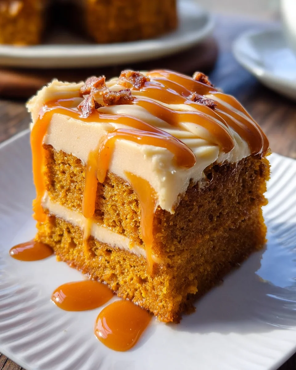 Pumpkin Cake with Caramel Cream Cheese Frosting 27 Pumpkin