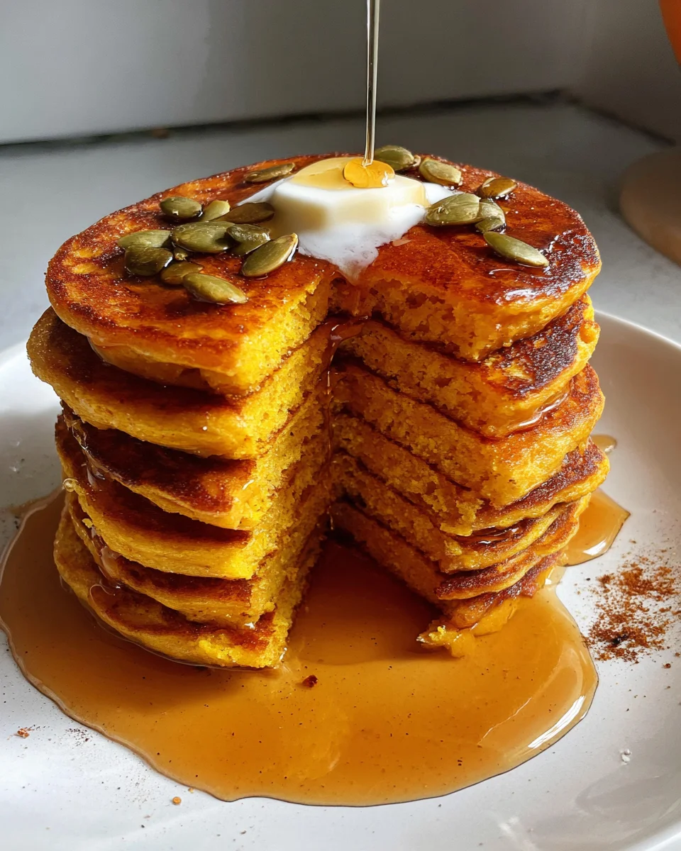 Pumpkin Cottage Cheese Pancakes