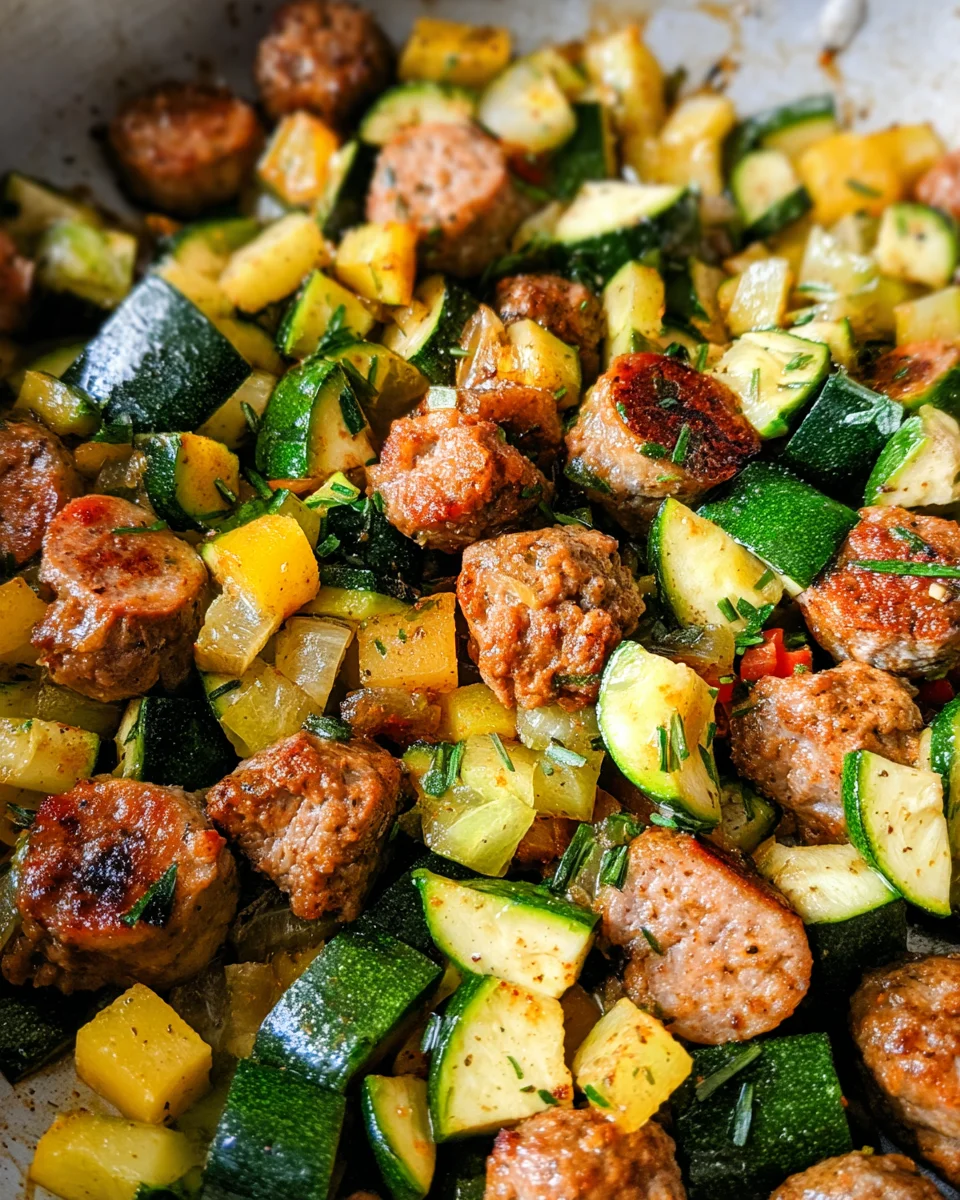 Skillet Sausage and Zucchini