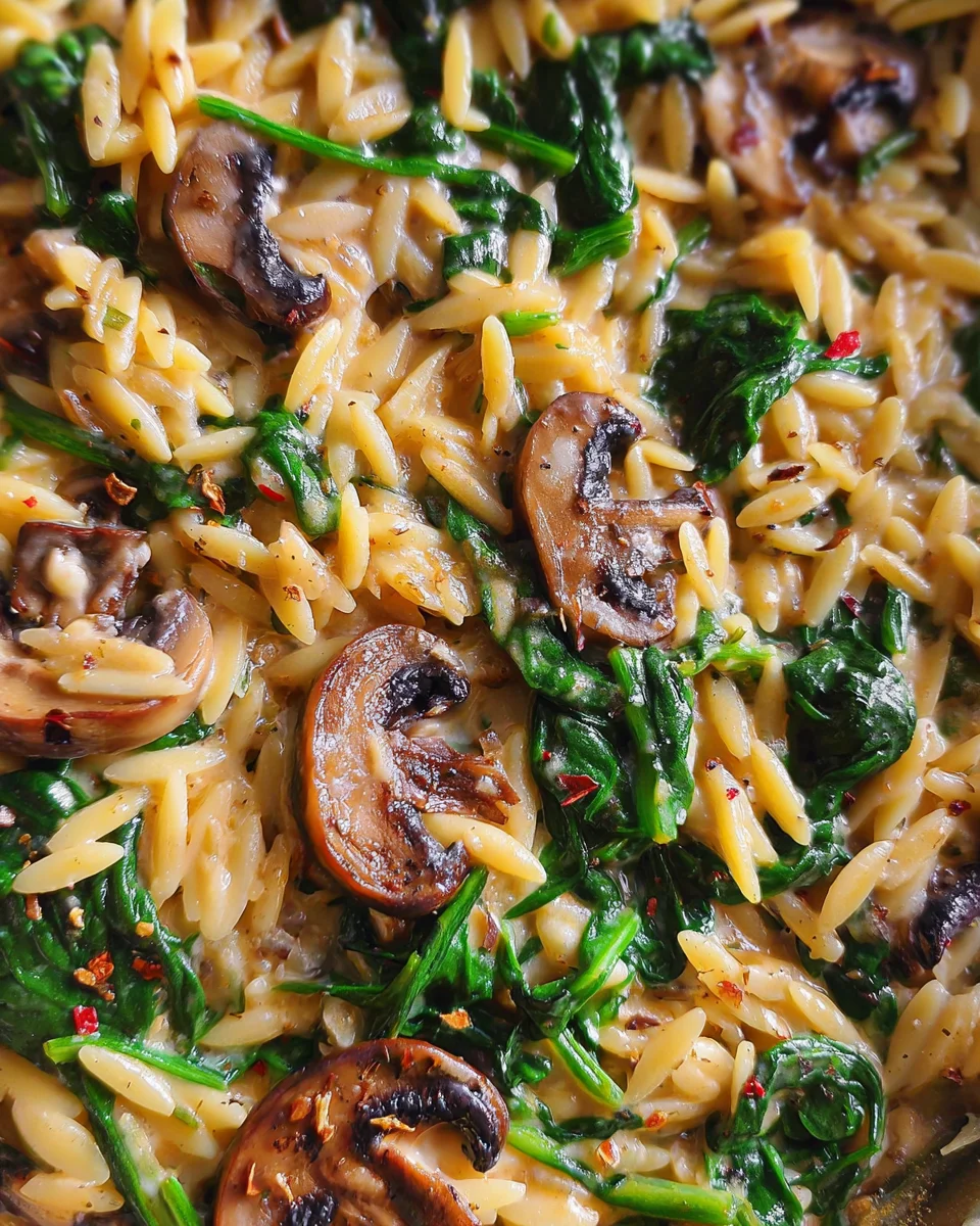 Spinach Mushroom Orzo 21 Spinach