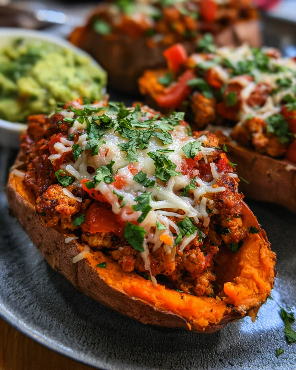 Turkey Taco Stuffed Sweet Potatoes