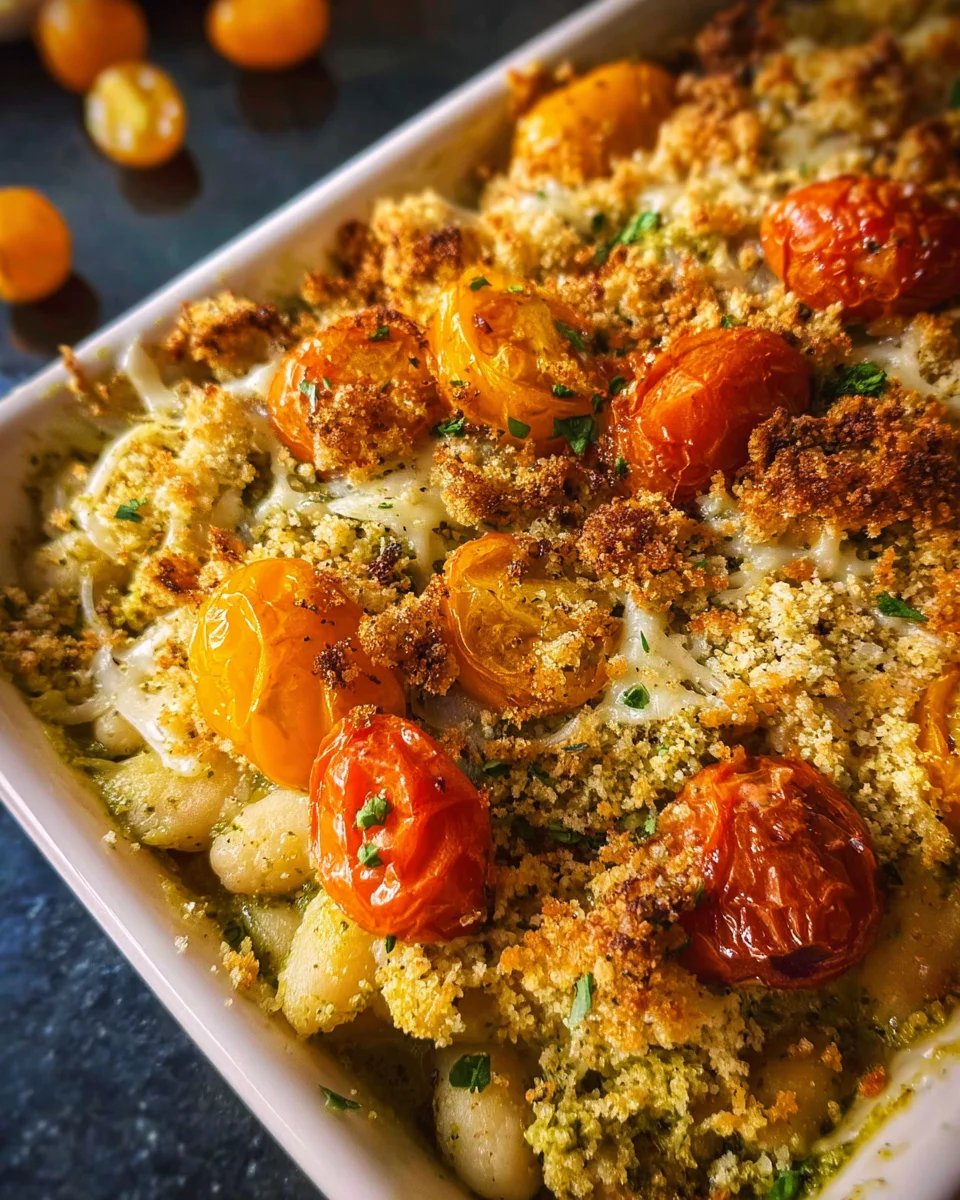 White Bean and Pesto Bake