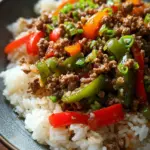 Beef and Pepper Rice Bowls