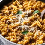 Beef and Rotini in Garlic Parmesan Sauce