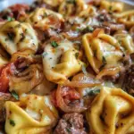 Cheesesteak Tortellini in Rich Provolone Sauce