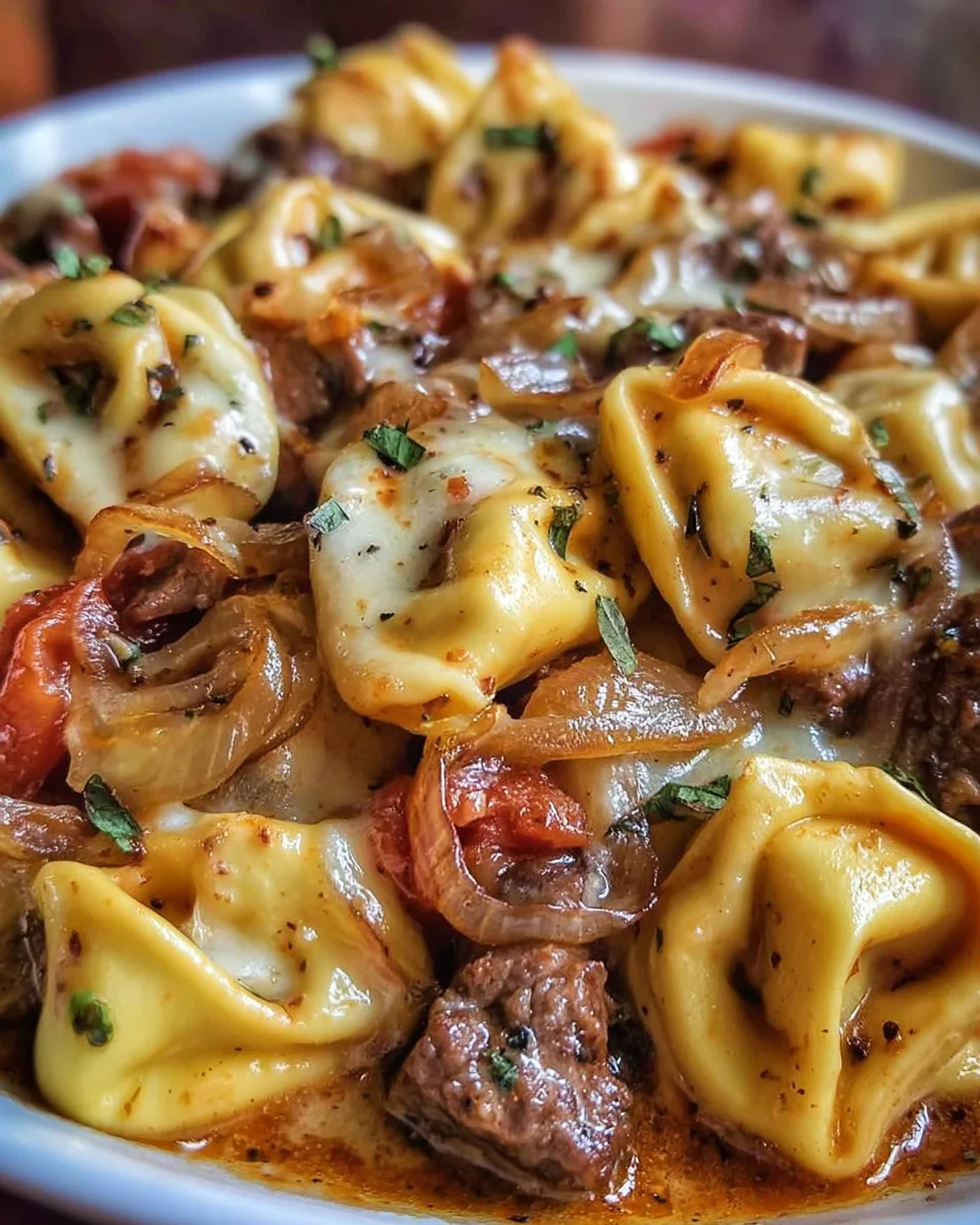 Cheesesteak Tortellini in Rich Provolone Sauce 23 Cheesesteak Tortellini in Rich Provolone Sauce