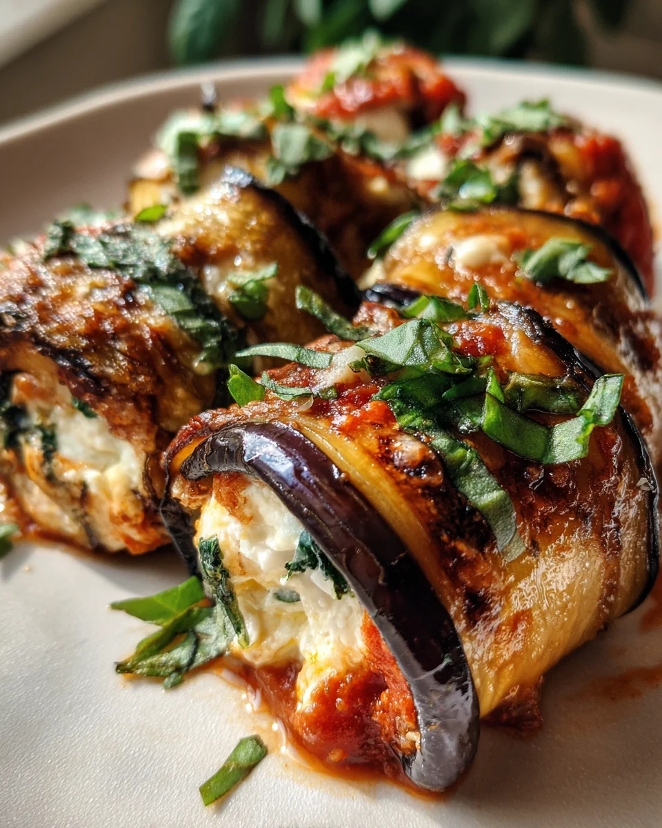 Cheesy Eggplant Rolls 22 Cheesy