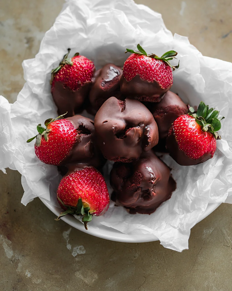 Chocolate Strawberry Frozen Yogurt Bites
