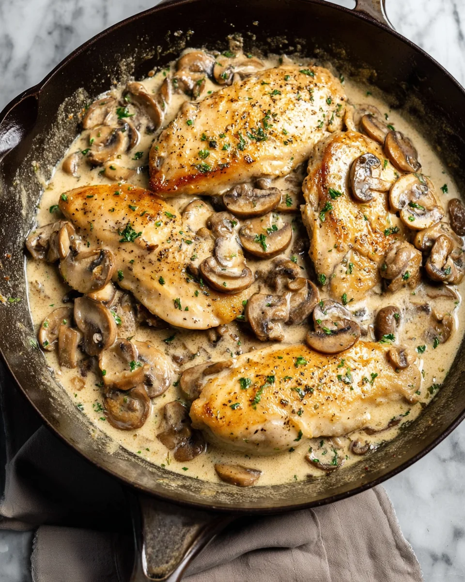 Creamy White Wine Mushroom Chicken