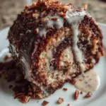 Decadent German Chocolate Coconut Pecan Roll Cake