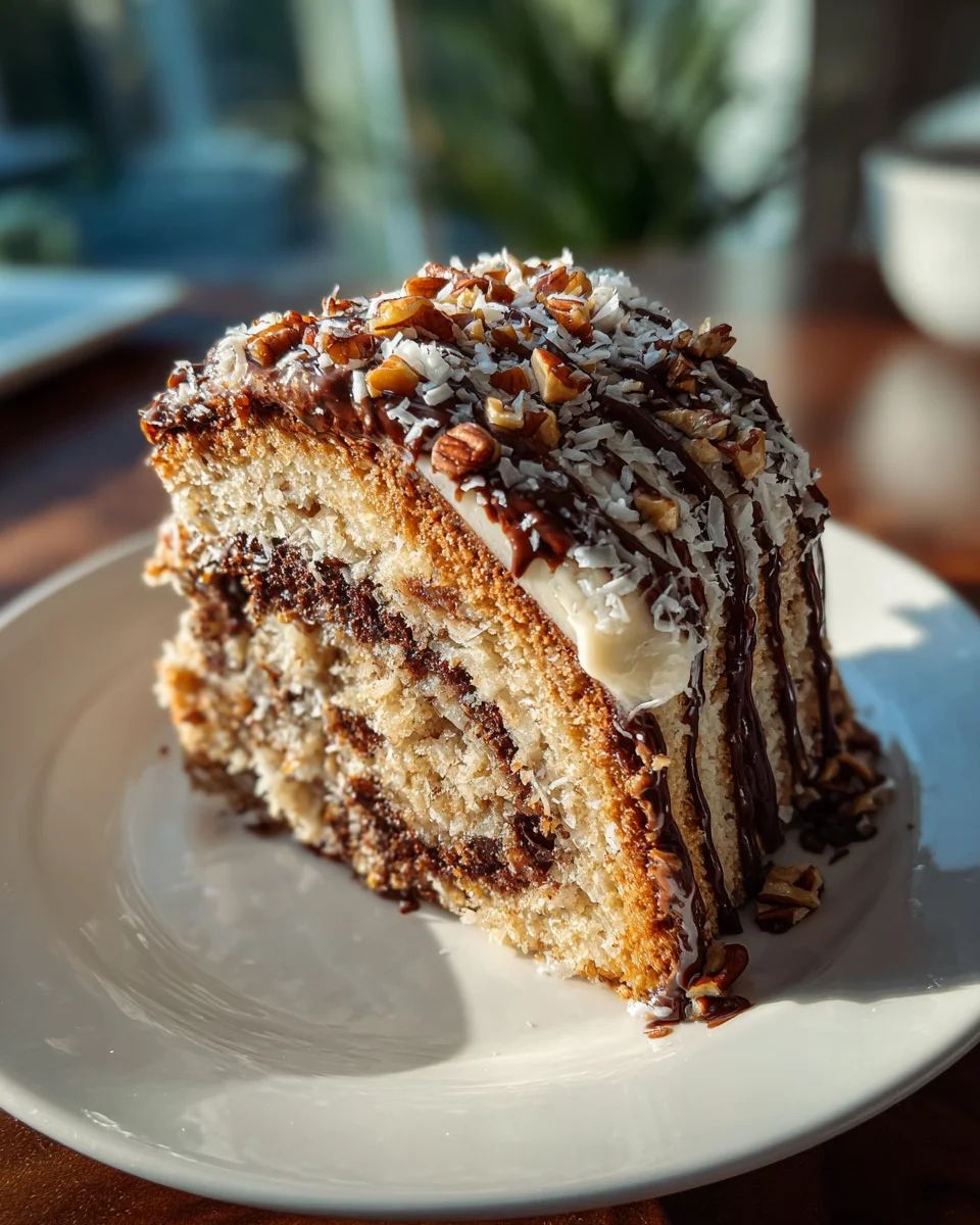 Decadent German Chocolate Coconut Pecan Roll Cake 28 Decadent
