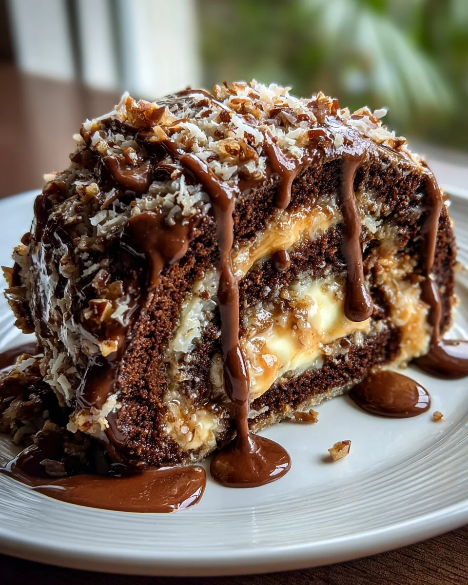 Decadent German Chocolate Coconut Pecan Roll Cake 29 Decadent