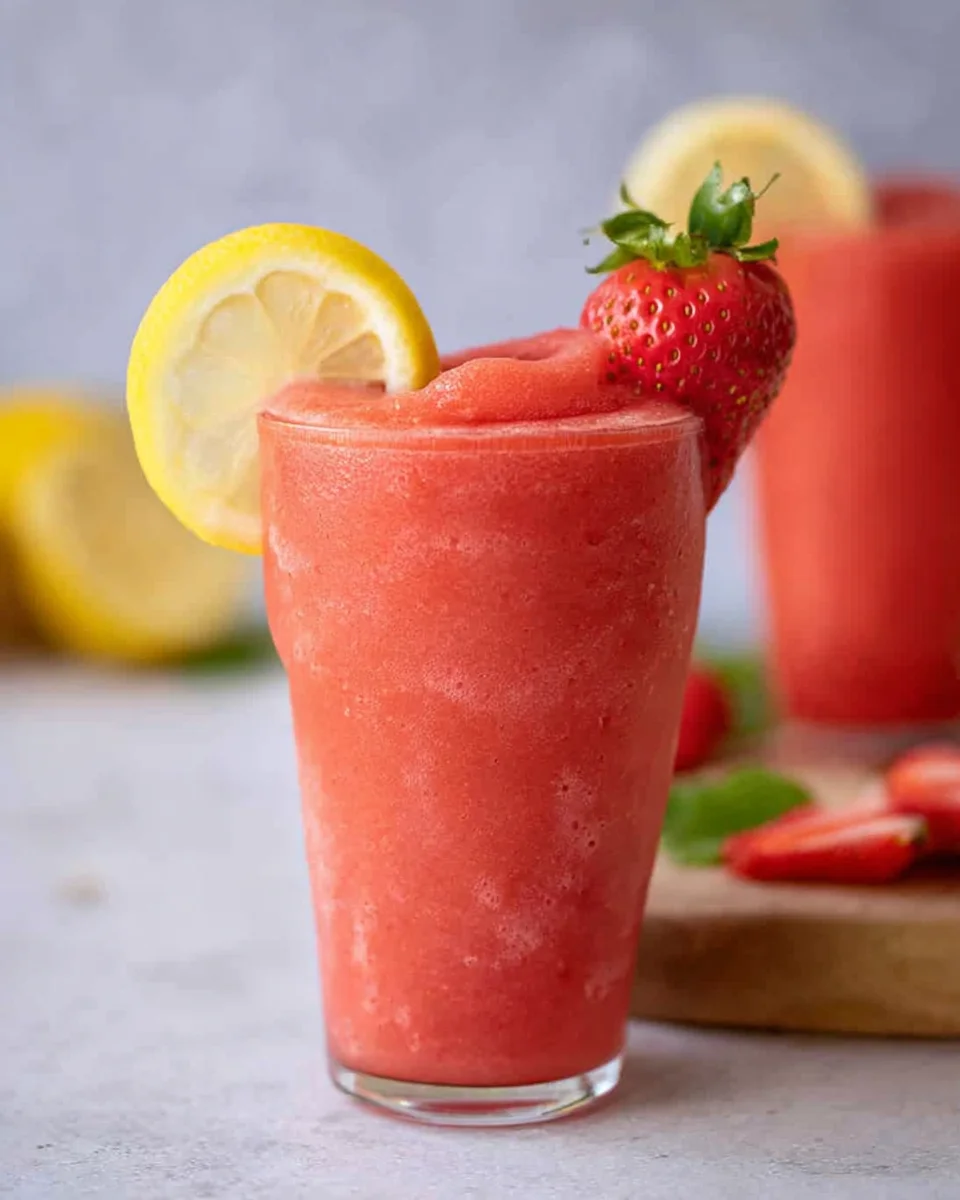Frozen strawberry lemonade