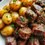 Garlic Steak Bites and Potatoes