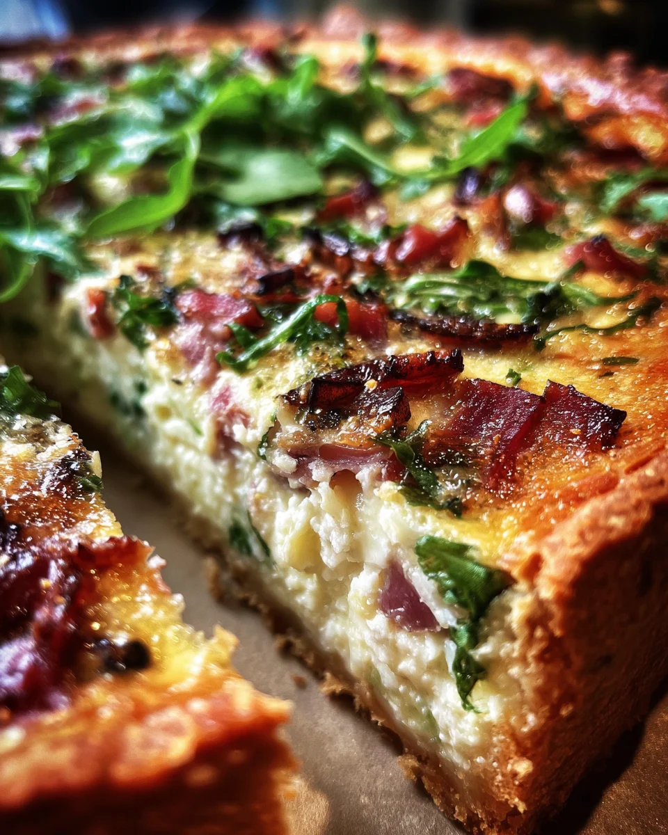 Gruyere, Ham And Arugula Quiche