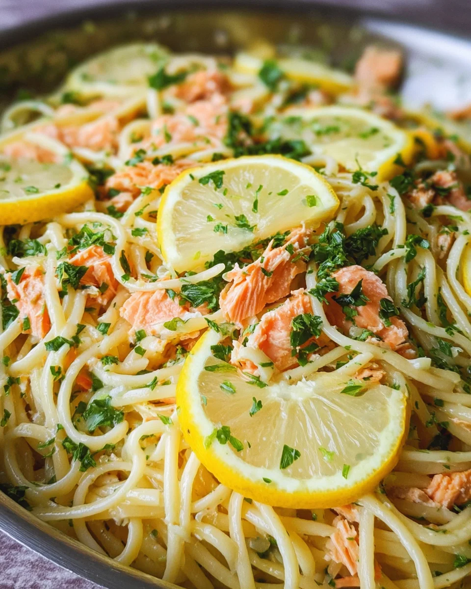 Lemon-Butter Salmon Pasta