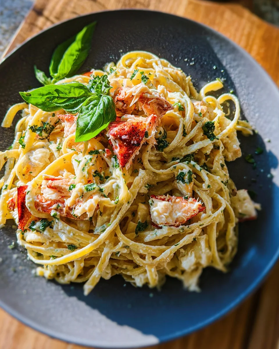 Lobster Pasta with Herb Parmesan Sauce