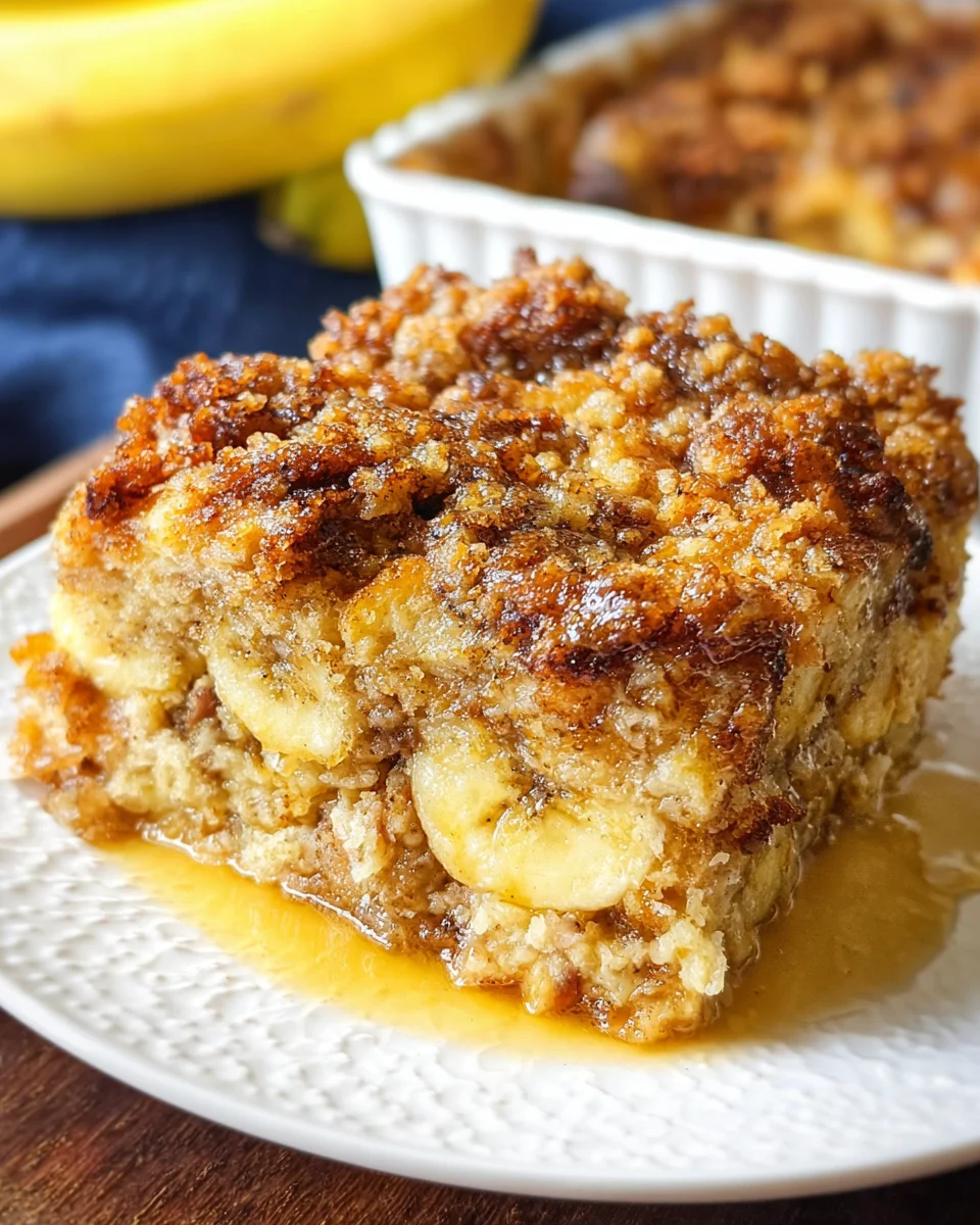 Overnight Baked Banana French Toast Casserole