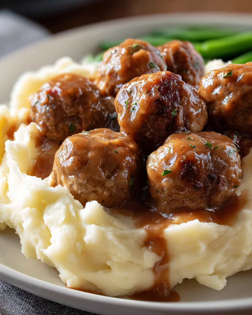 Salisbury Meatballs and Mashed Potatoes Recipe 17 Salisbury