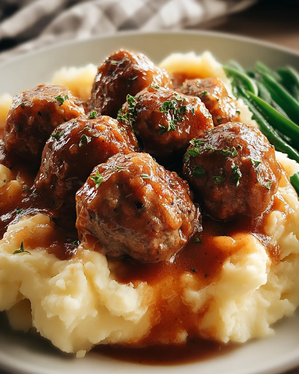 Salisbury Meatballs and Mashed Potatoes Recipe 18 Salisbury