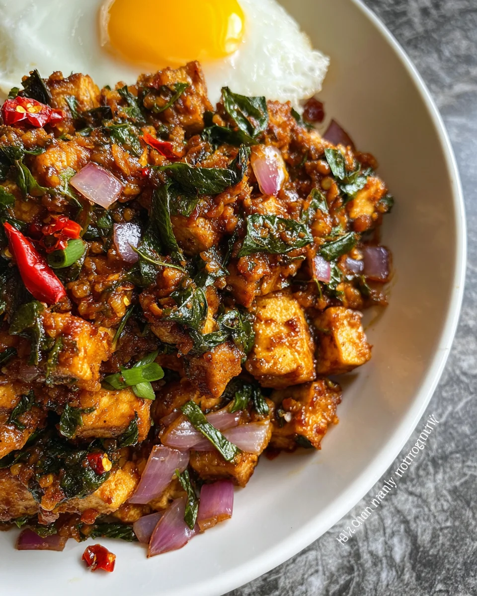 Thai Basil Tofu (Tofu Pad Krapow) 28 Thai