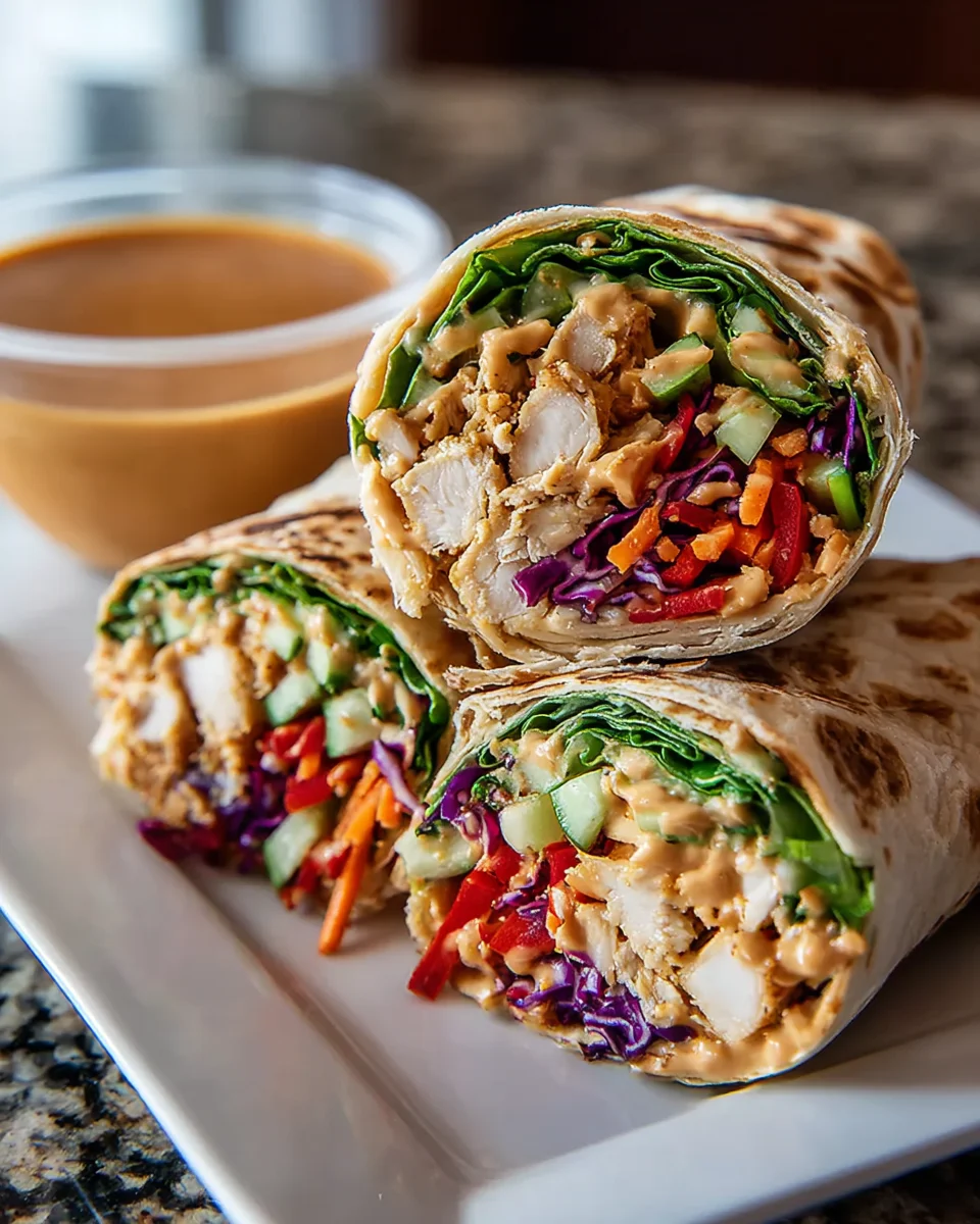 Thai Peanut Chicken Wraps