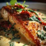 Tuscan Salmon with Parmesan Cream Sauce