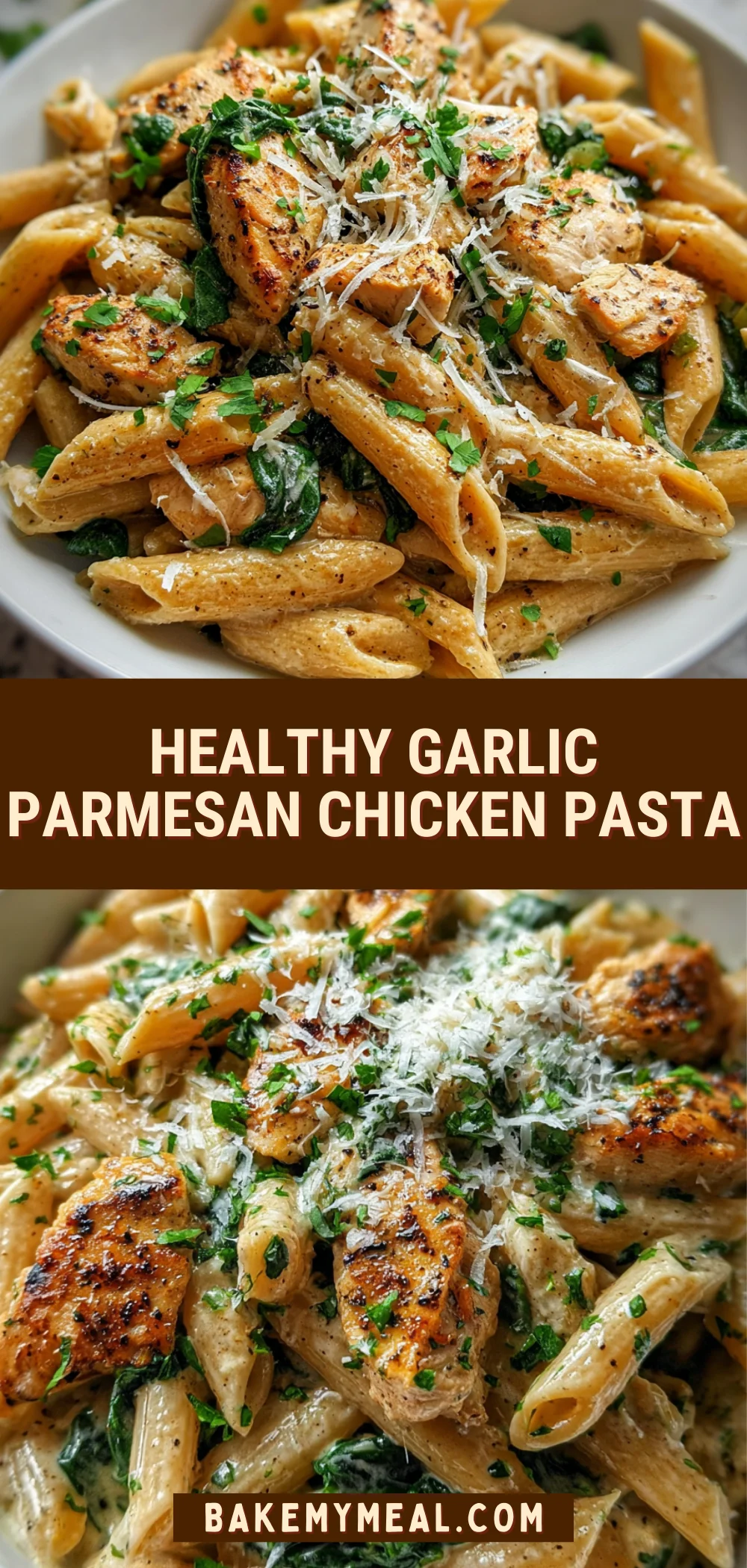 Healthy Garlic Parmesan Chicken Pasta 24 Pinterest Hidden Image