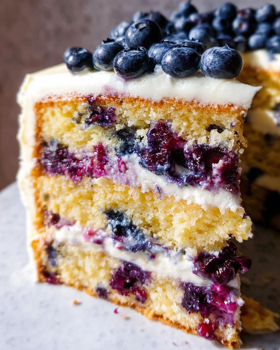 Blueberry Cake with Lemon Cream Cheese Frosting