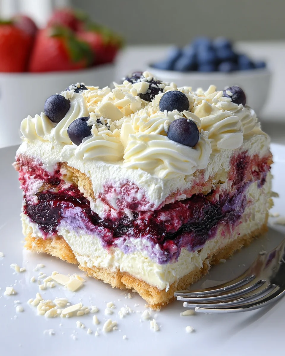 Blueberry Cream Cheesecake Lasagna