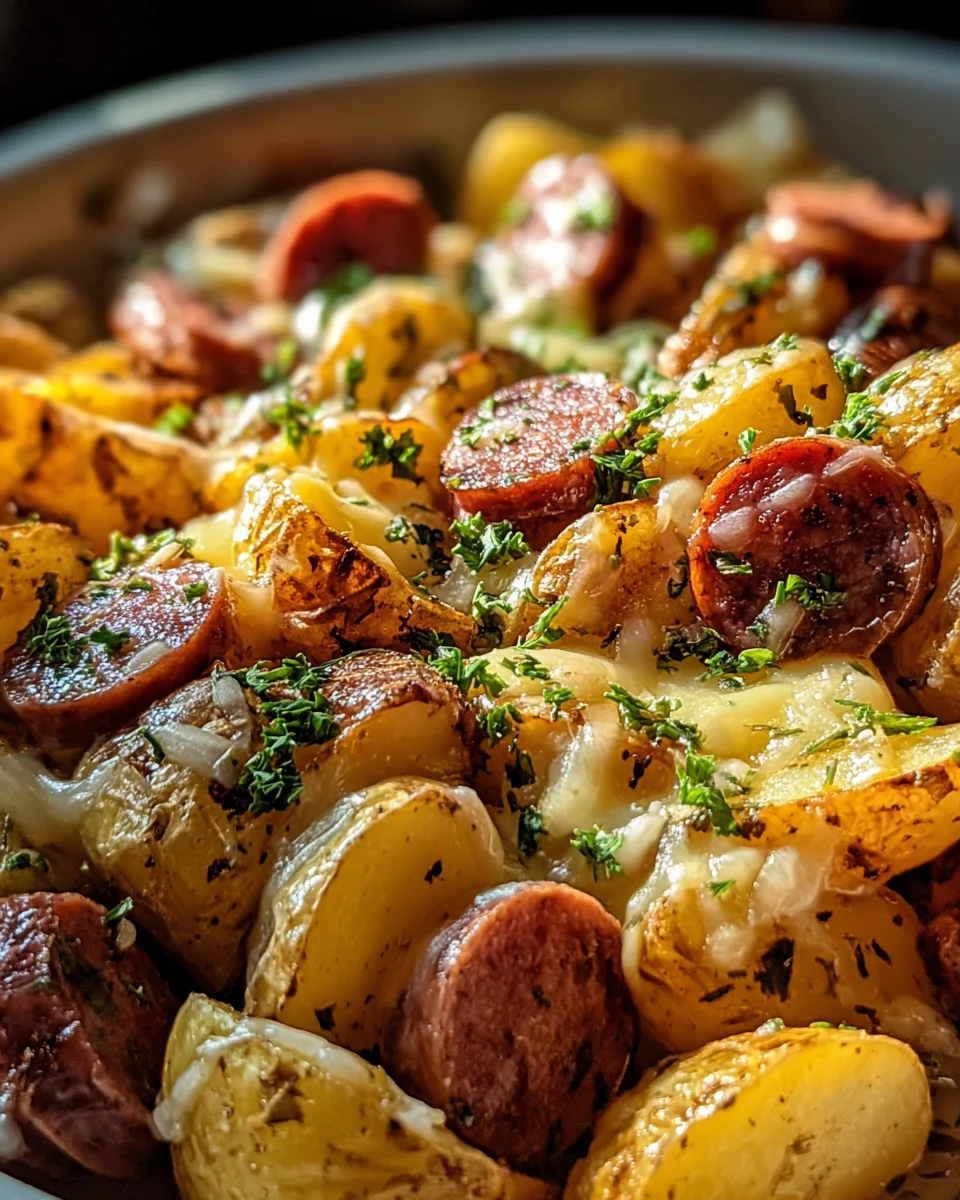 Cheesy Ranch Potatoes and Smoked Sausage