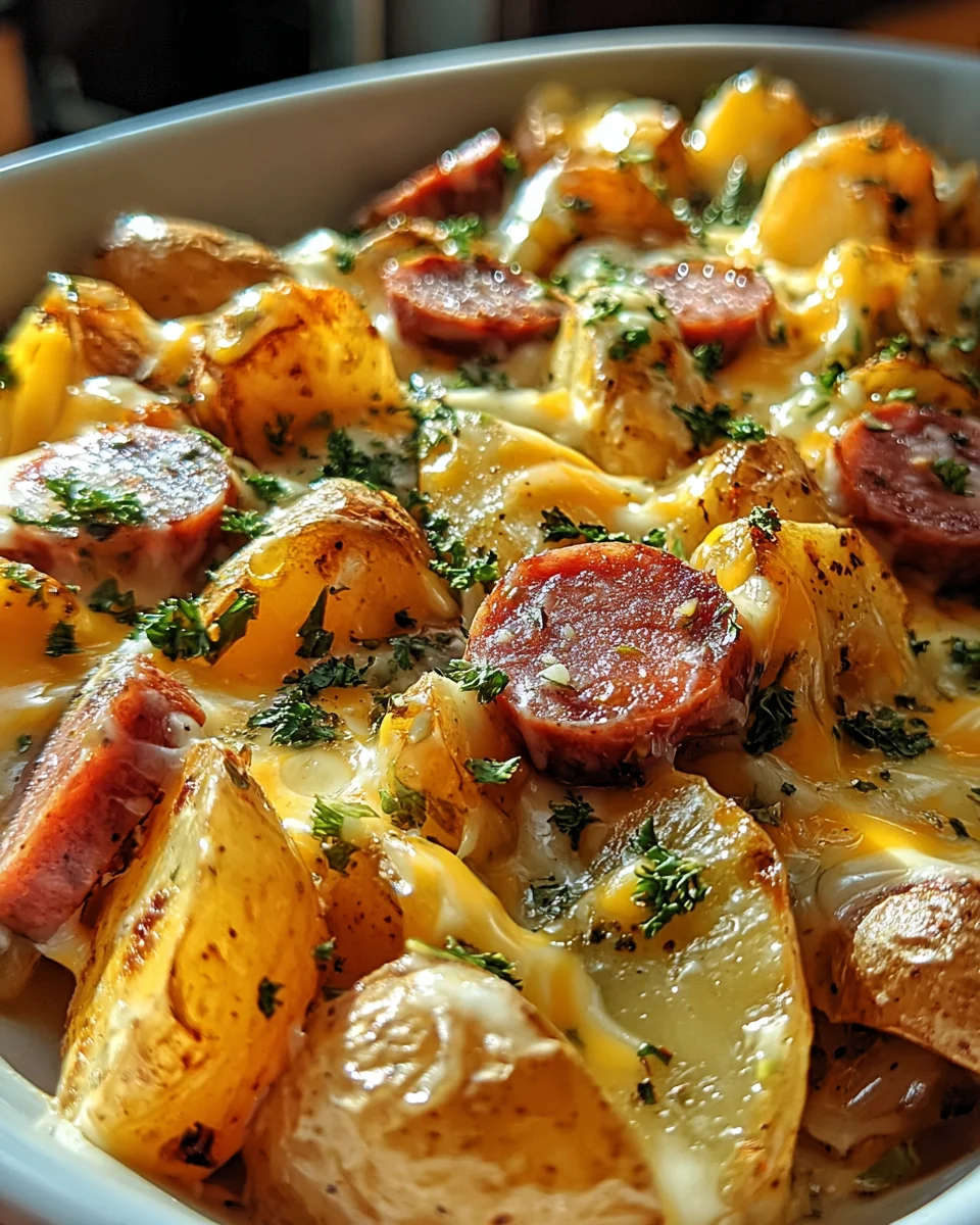 Cheesy Ranch Potatoes and Smoked Sausage 26 Cheesy