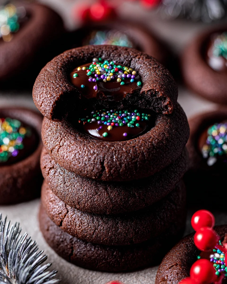Chocolate Thumbprint Cookies