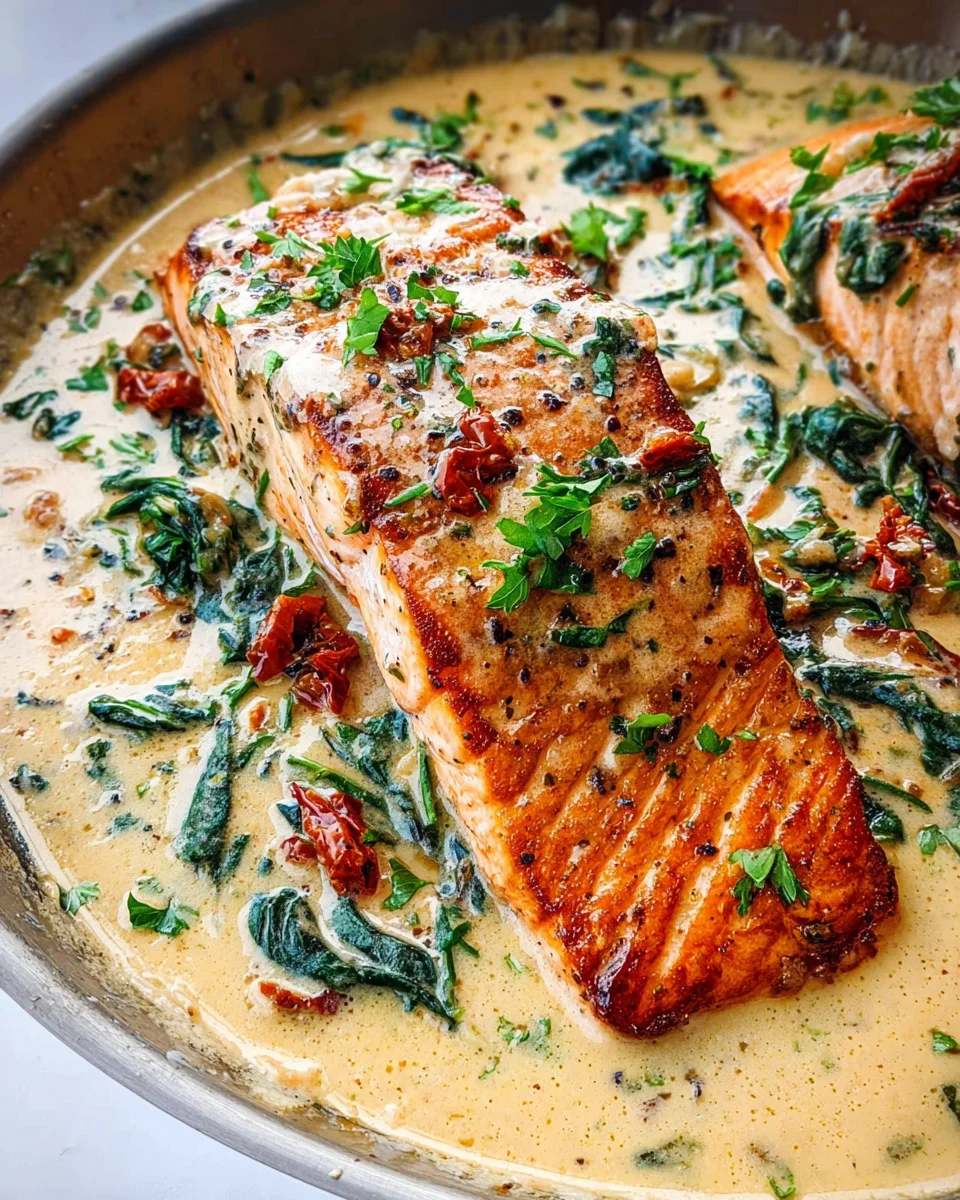 Creamy Garlic Butter Tuscan Salmon