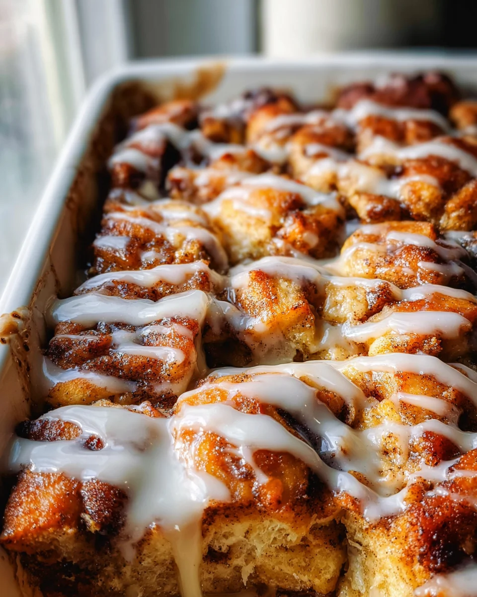 Easy Cinnamon Roll Casserole (7 ingredients!)
