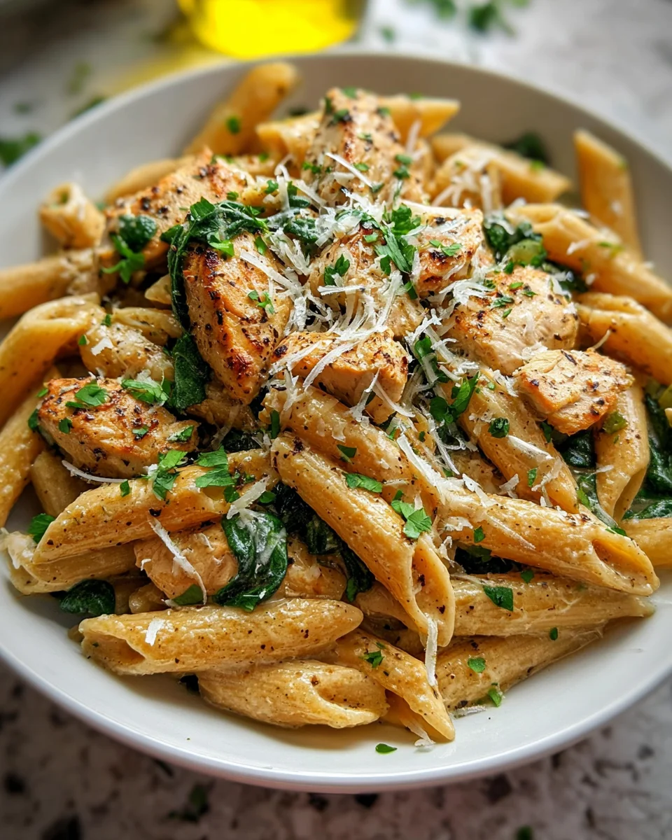 Healthy Garlic Parmesan Chicken Pasta