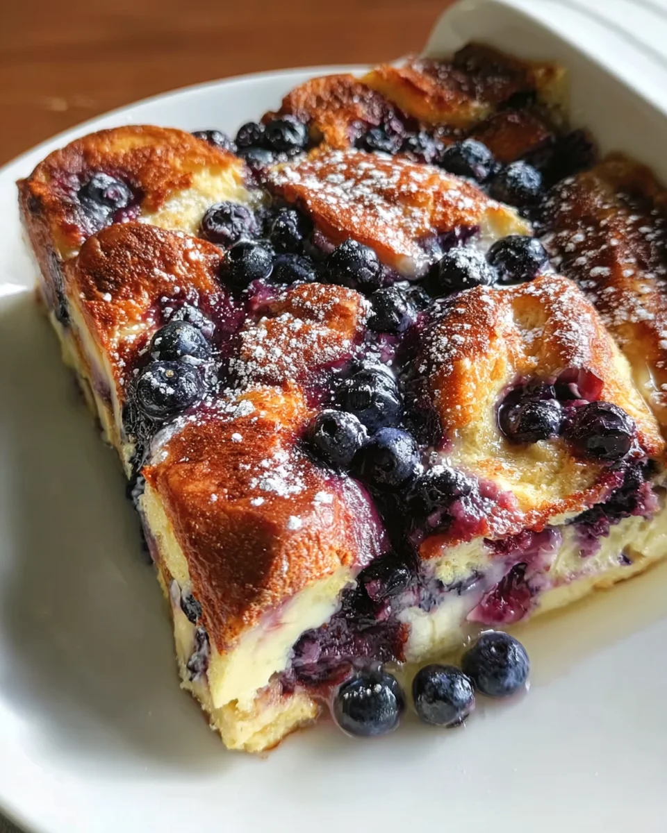 Overnight Blueberry French Toast Casserole