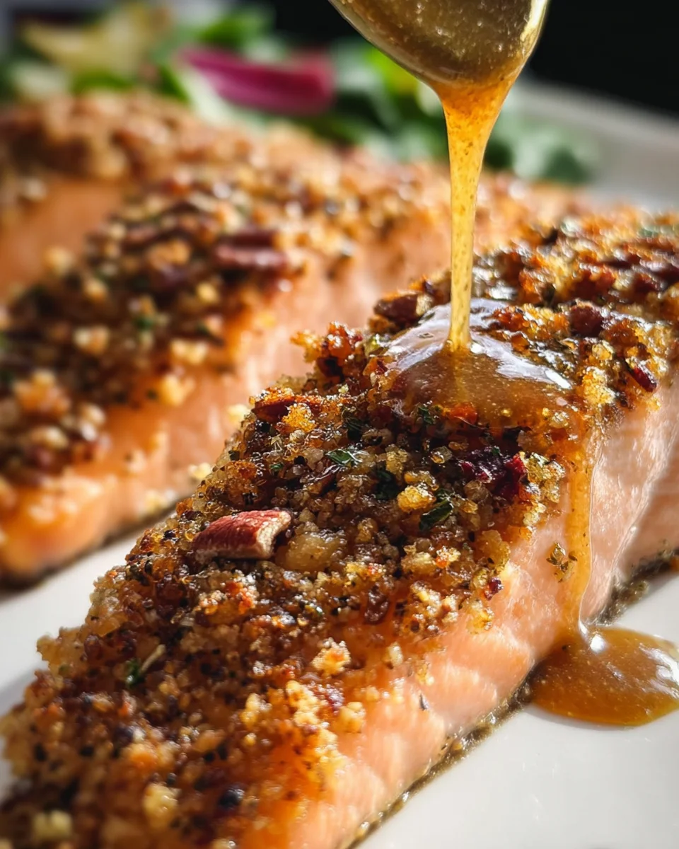 Pecan Crusted Salmon with Maple-Bourbon Glaze 32 Pecan Crusted Salmon with Maple-Bourbon Glaze