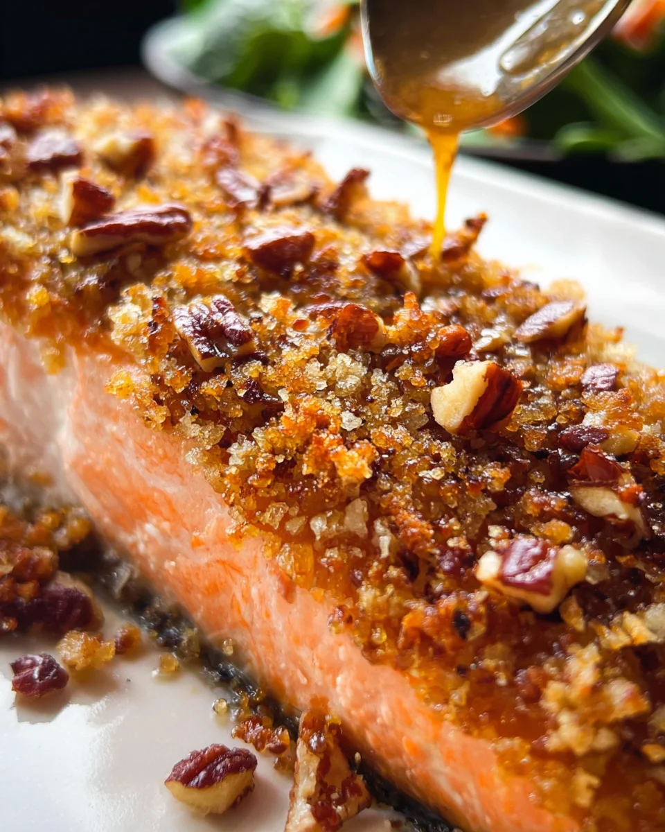 Pecan Crusted Salmon with Maple-Bourbon Glaze 22 Pecan