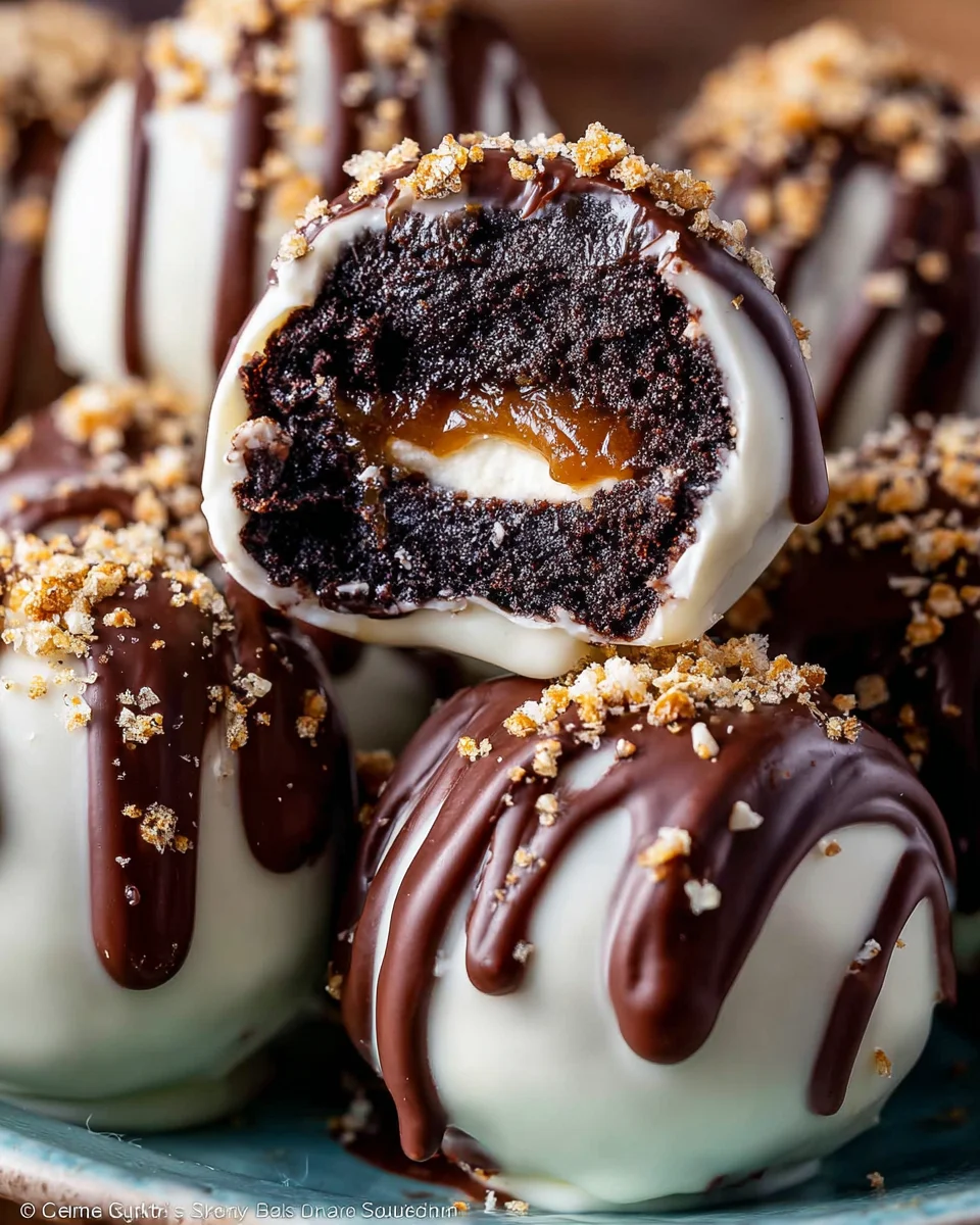 Pretzel Oreo Balls {Stuffed with Salted Caramel}