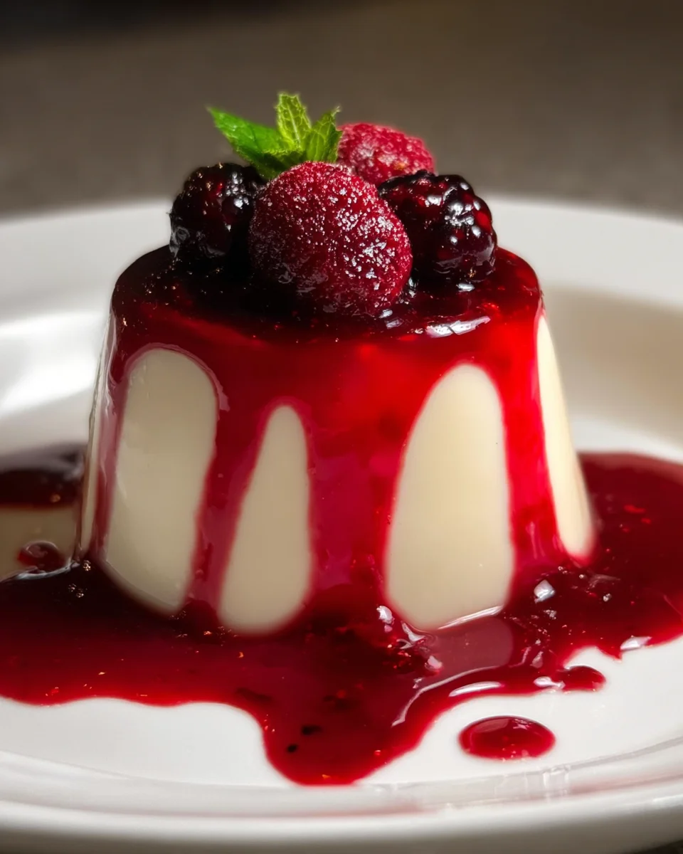 Vanilla Panna Cotta With Berry Sauce