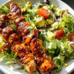 BBQ Chicken Skewer Salad