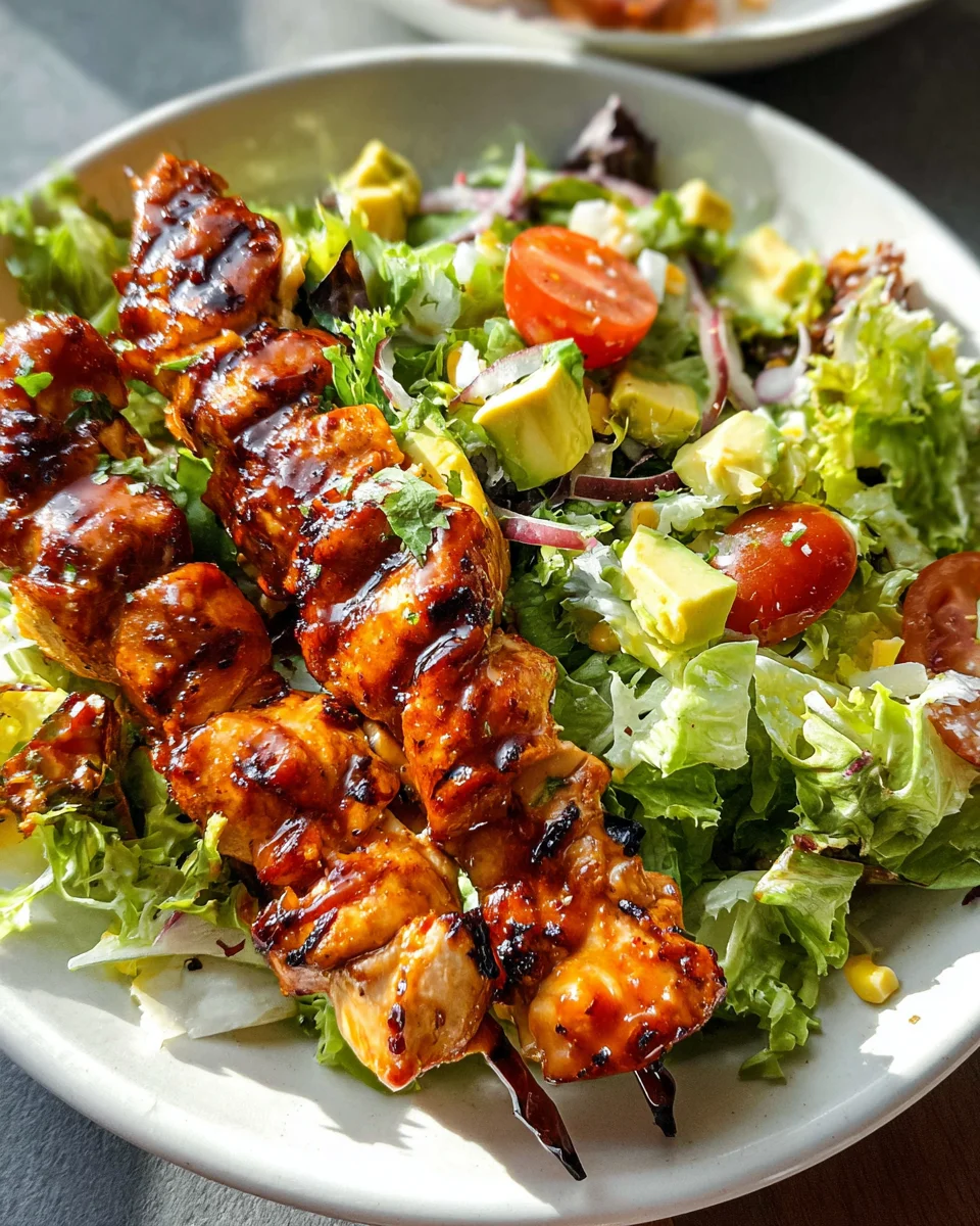 BBQ Chicken Skewer Salad 26 BBQ Chicken Skewer Salad