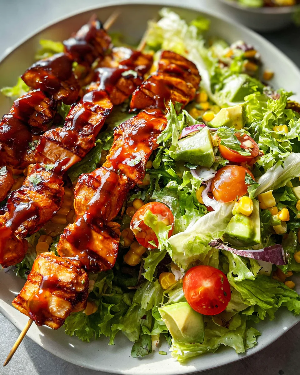 BBQ Chicken Skewer Salad 18 BBQ