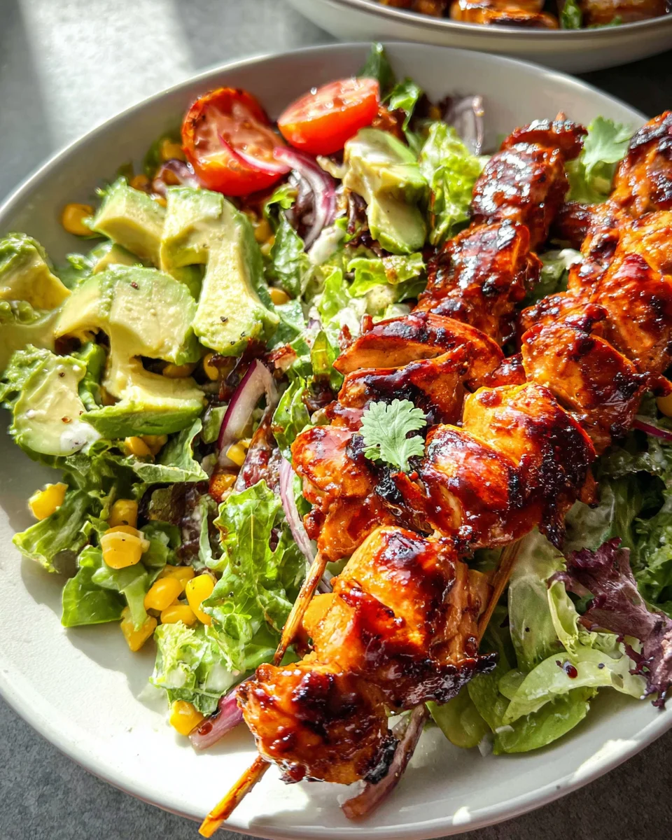 BBQ Chicken Skewer Salad 19 BBQ