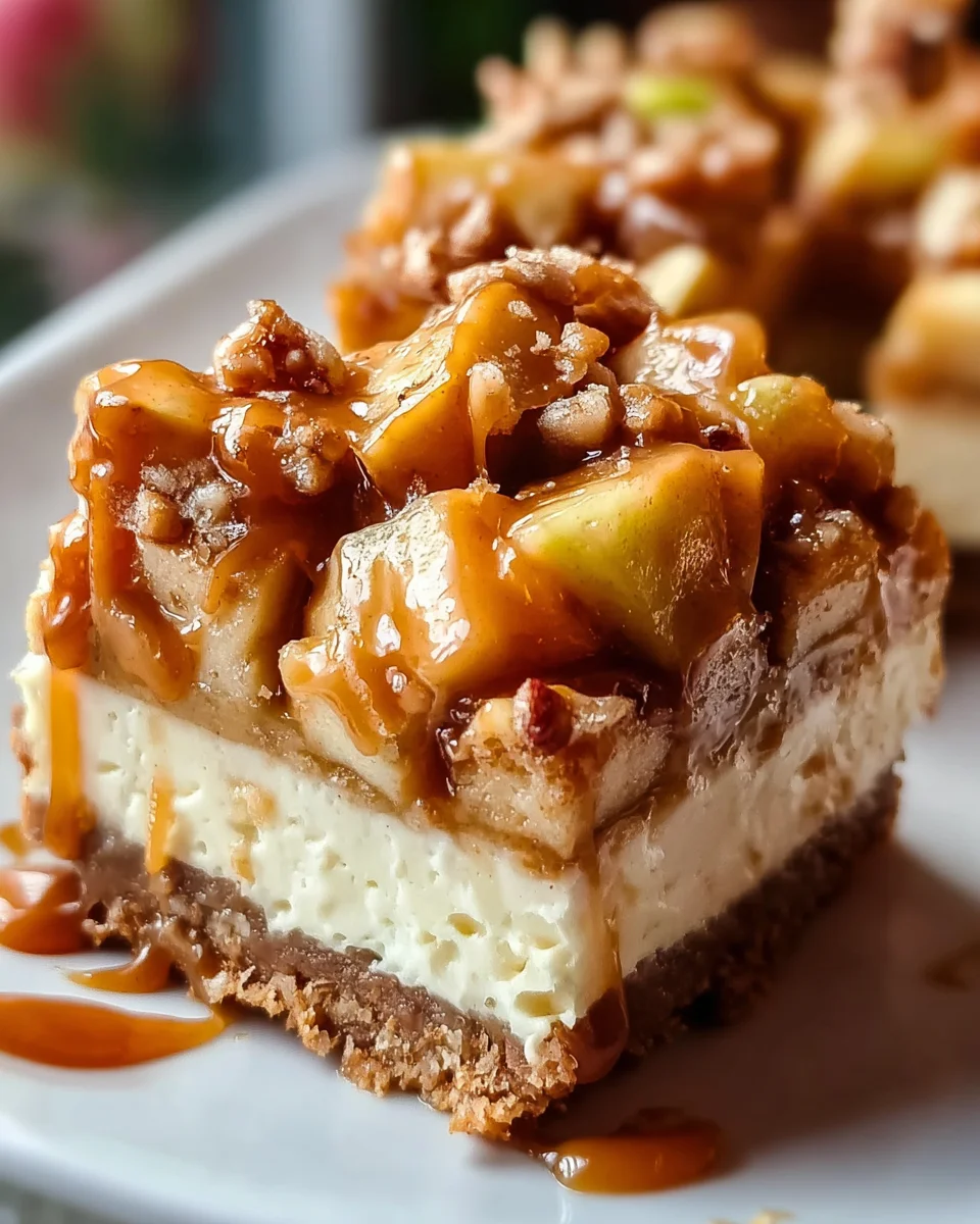 Caramel Apple Cheesecake Bars 35 Caramel