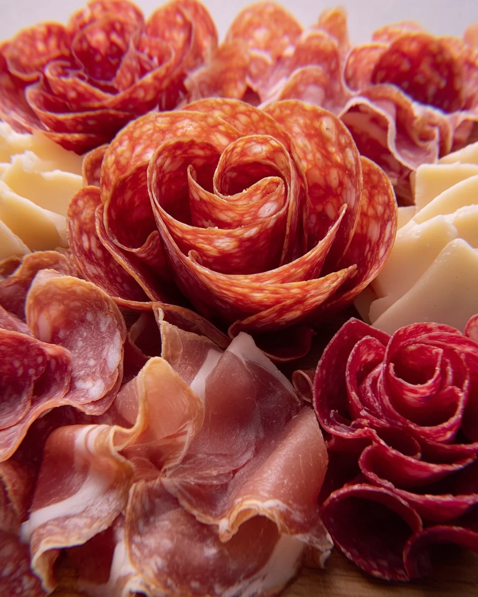 Charcuterie Board Meat Flowers